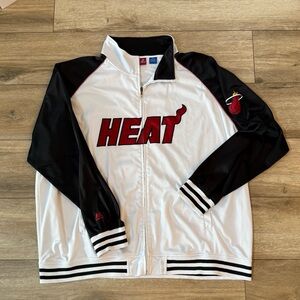 Miami Heat Majestic NBA Warm-Up Jacket Size [5XL] – White/Black – Rare